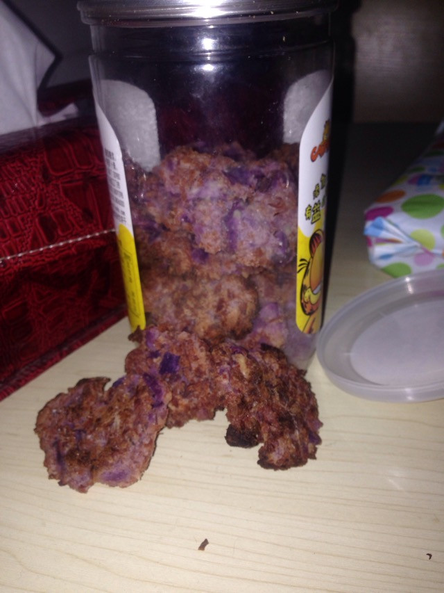 狗狗的紫薯鸡肉（或培根）饼的做法