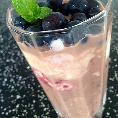 健康減肥overnight oatmeal藍莓味-超簡單