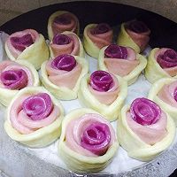 渐变紫薯牛奶玫瑰花馒头（附面团发酵法）的做法图解11