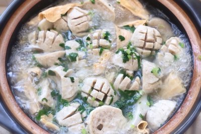 腐竹平菇肉丸汤