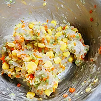 减脂早餐--玉米鲜虾饼的做法图解8