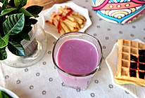 紫薯玫瑰燕麦豆浆的做法