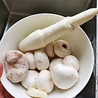 雪菜炒蘑菇的做法图解1