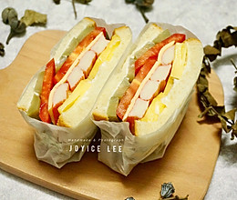 菠萝蟹柳三明治，清爽鲜甜好美味的做法