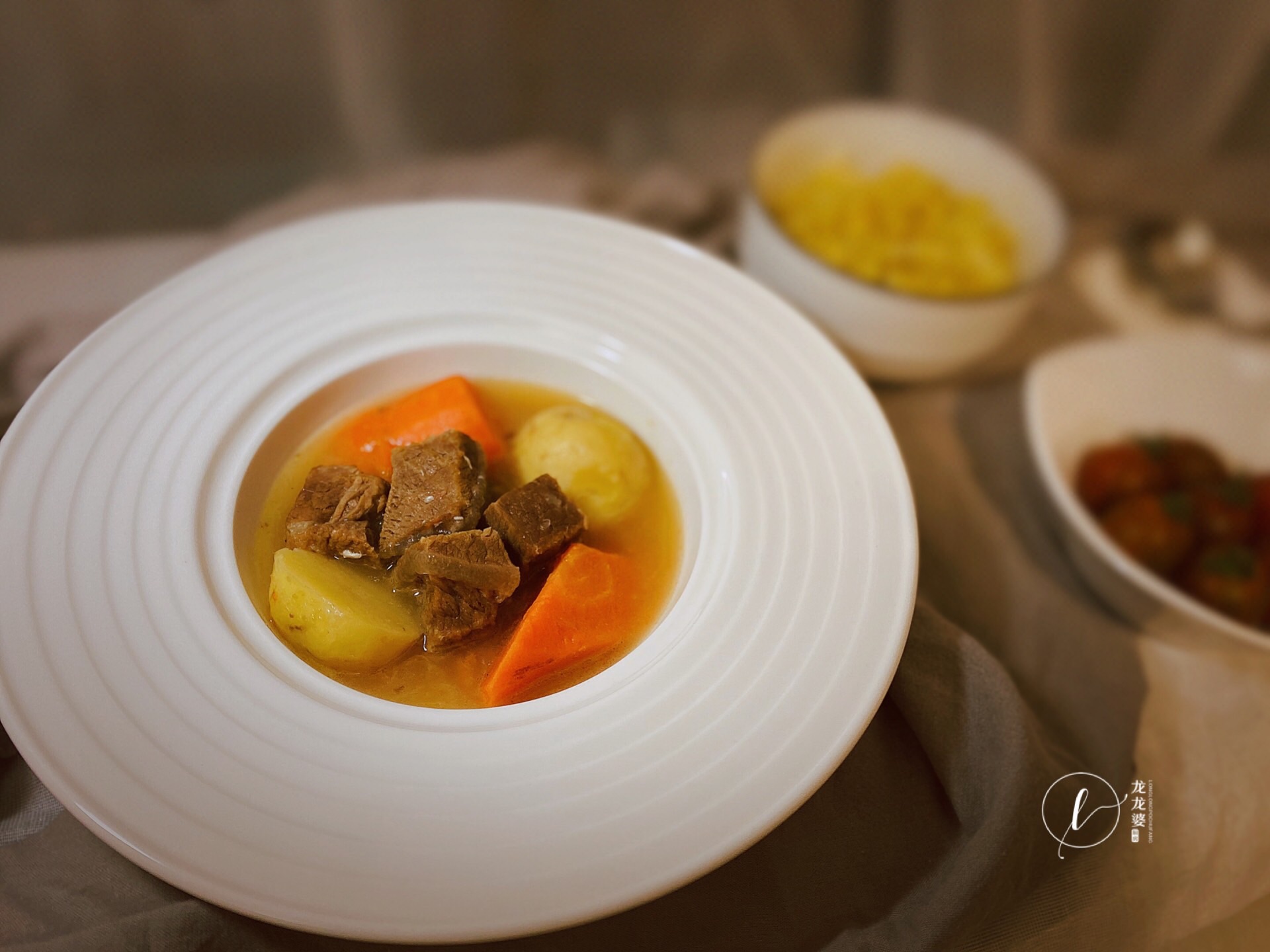 [potato, carrot and beef brisket soup]