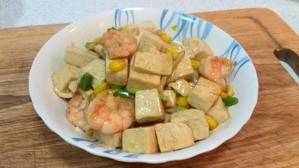玉米虾仁炒豆腐