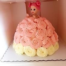 芭比的小女儿---玫瑰伞裙蛋糕