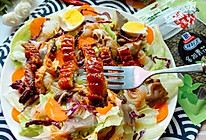 #一学就会快手菜#日式蒲烧鳗鱼の魔芋丝结蔬菜能量沙拉的做法