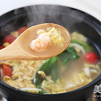 煎蛋白虾仁汤的做法图解8