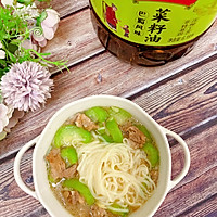 #寻味外婆乡 香满中秋宴#丝瓜肉片面的做法图解1