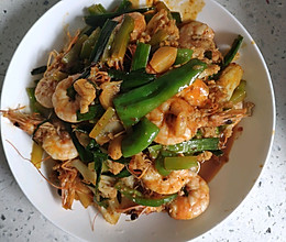 花菜炒大虾的做法
