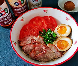 #一勺葱伴侣，成就招牌美味#日式溏心蛋拌米粉的做法