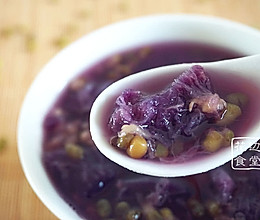 紫薯绿豆粥的做法