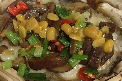 蘑菇豆酱蒸鳕鱼（汕头风味）