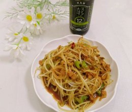 炝绿豆芽肉丝的做法