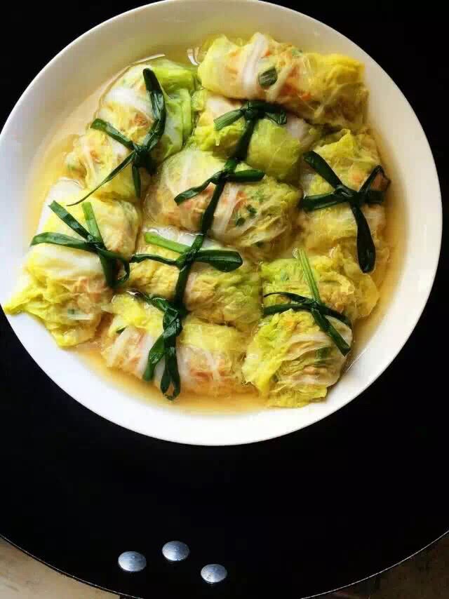 鸡肉白菜卷的做法图解1