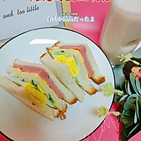 快手早餐～鸡蛋火腿三明治的做法图解5