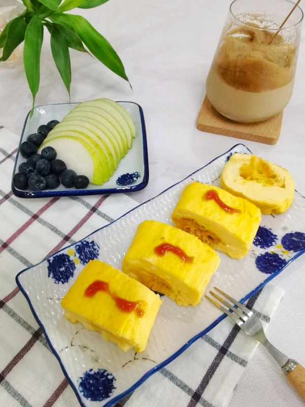 5分钟快手早餐，一口爆浆的日式芝士厚蛋烧