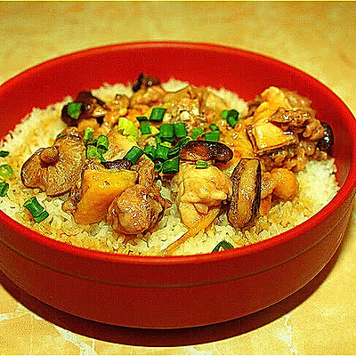 香菇滑鸡柬埔寨茉莉香米蒸饭