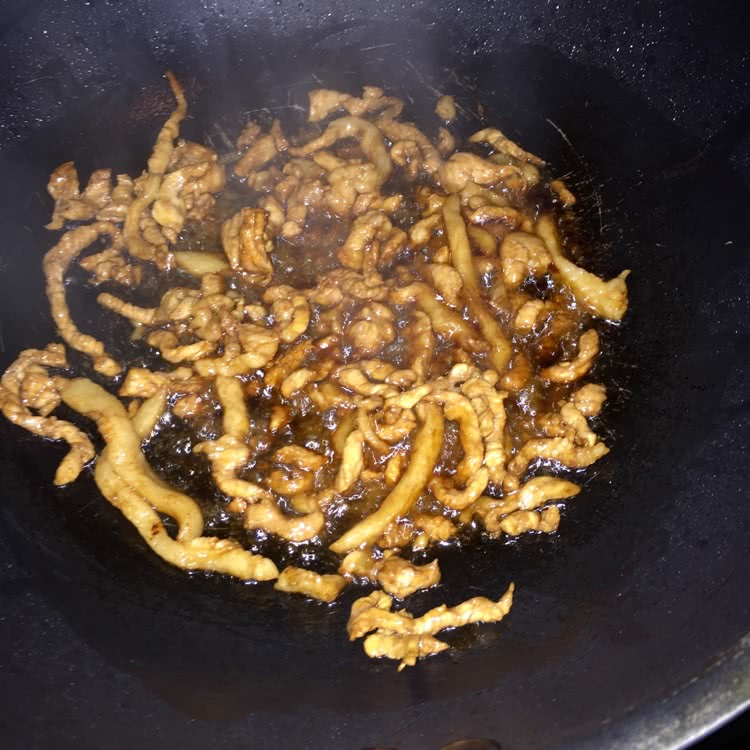 蒜黄肉丝的做法图解4