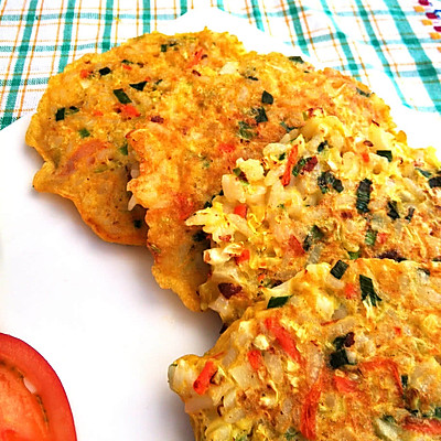 鲜虾米饭煎饼