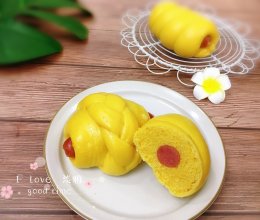 美味早餐---南瓜香肠包（一次发酵）的做法
