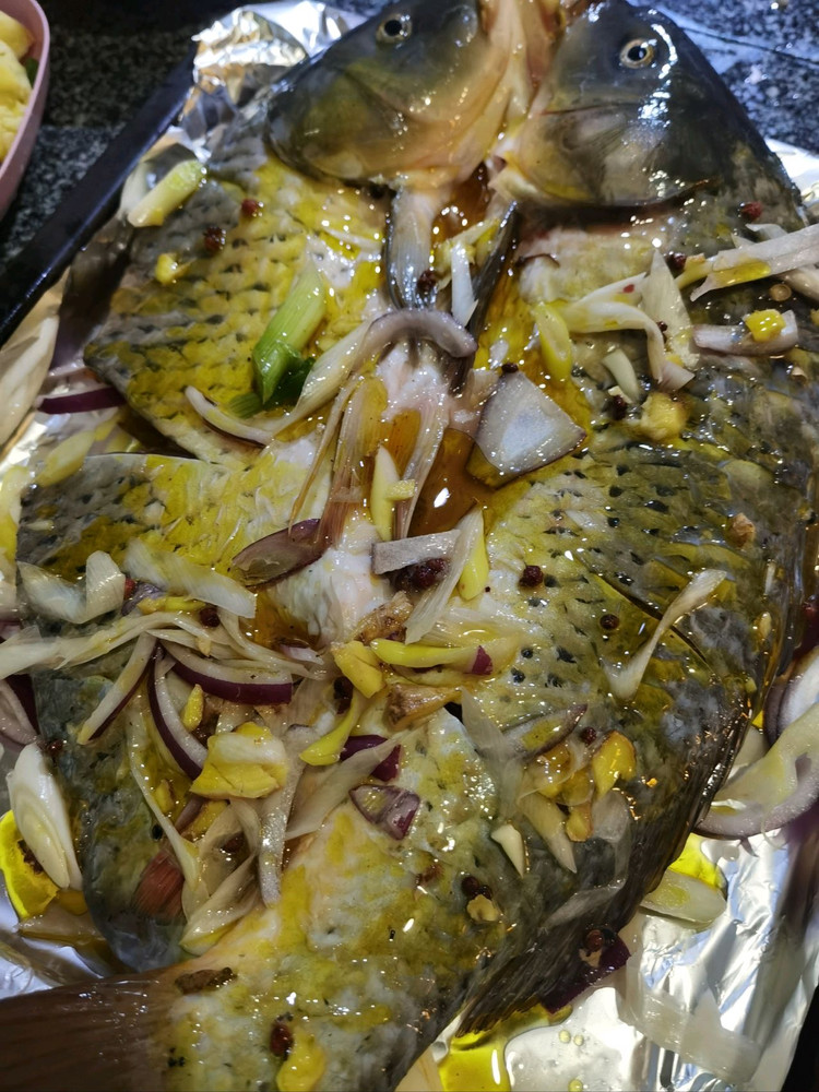 蒜香豆豉酸菜烤鱼（烤箱版）的做法