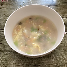 丝瓜虾仁胡萝卜苋菜疙瘩汤