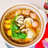 #名厨汁味，圆中秋美味#蚝油蛋饺虾球煲的做法图解10