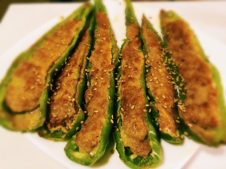 尖椒酿肉的做法