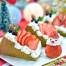 零基础抹茶双莓圣诞蛋糕#令人羡慕的圣诞大餐#