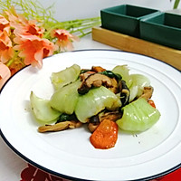 #东古家味美食#香菇炒油菜的做法图解8