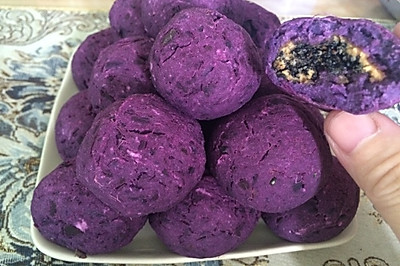 麻酱紫薯球