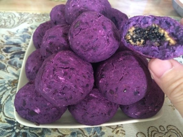 麻酱紫薯球