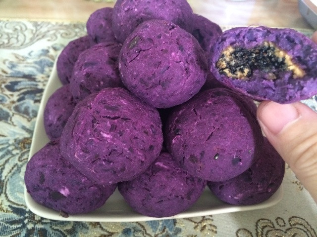 麻酱紫薯球的做法