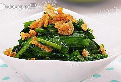 夏季消食 虾米拌韭菜