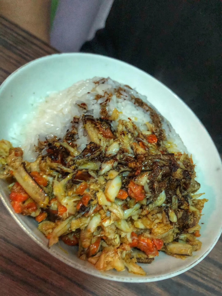 蟹粉捞饭的做法