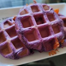 紫薯芝士夹心华夫饼
