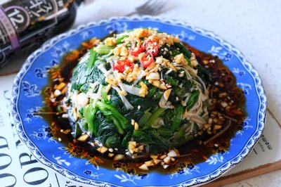凉拌菠菜金针菇