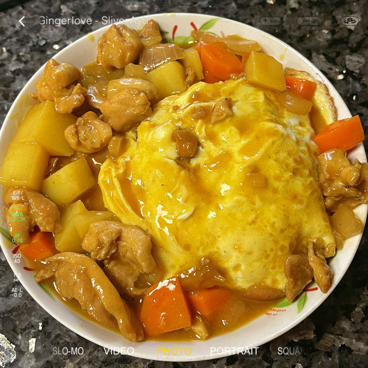 超好吃咖喱土豆鸡肉蛋包饭的做法
