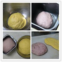 紫薯南瓜双色大吐司的做法图解4