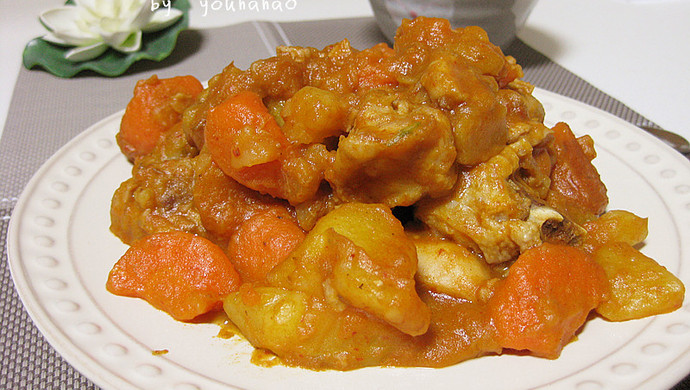 红咖喱土豆鸡腿