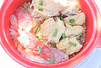 腊肠拼滑鸡饭的做法