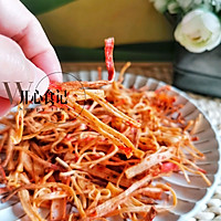 蟹柳的华丽变身~低脂好吃的烧烤味蟹柳脆脆的做法图解6