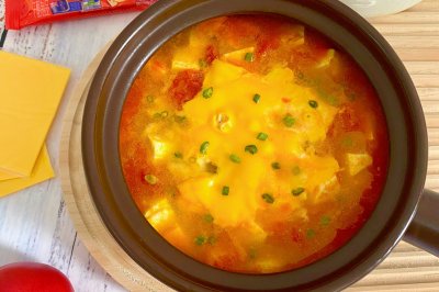 芝士番茄烩虾仁豆腐