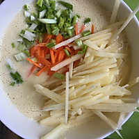 快手营养早餐-皮蛋瘦肉粥配土豆丝饼的做法图解5