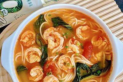 番茄虾仁面