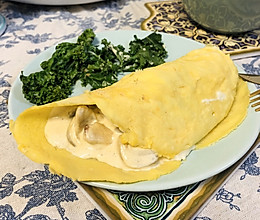 生酮版｜奶油蘑菇鸡肉可丽饼的做法