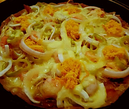 紫薯鲜虾肉松披萨#新鲜新关系#的做法