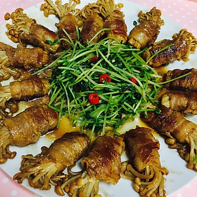 五花肉金针菇卷